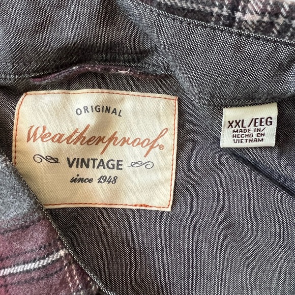 NEW XXL Original Weatherproof Vintage Men’s Plaid Flannel Long Sleeve Shirt NWT - Picture 4 of 9